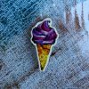 Деревянный значок Фиолетовое мороженое